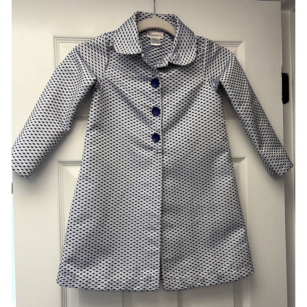 Sweet Heart Rose, Girl, Light Coat, White/blue, Beautiful Design, Size 6X